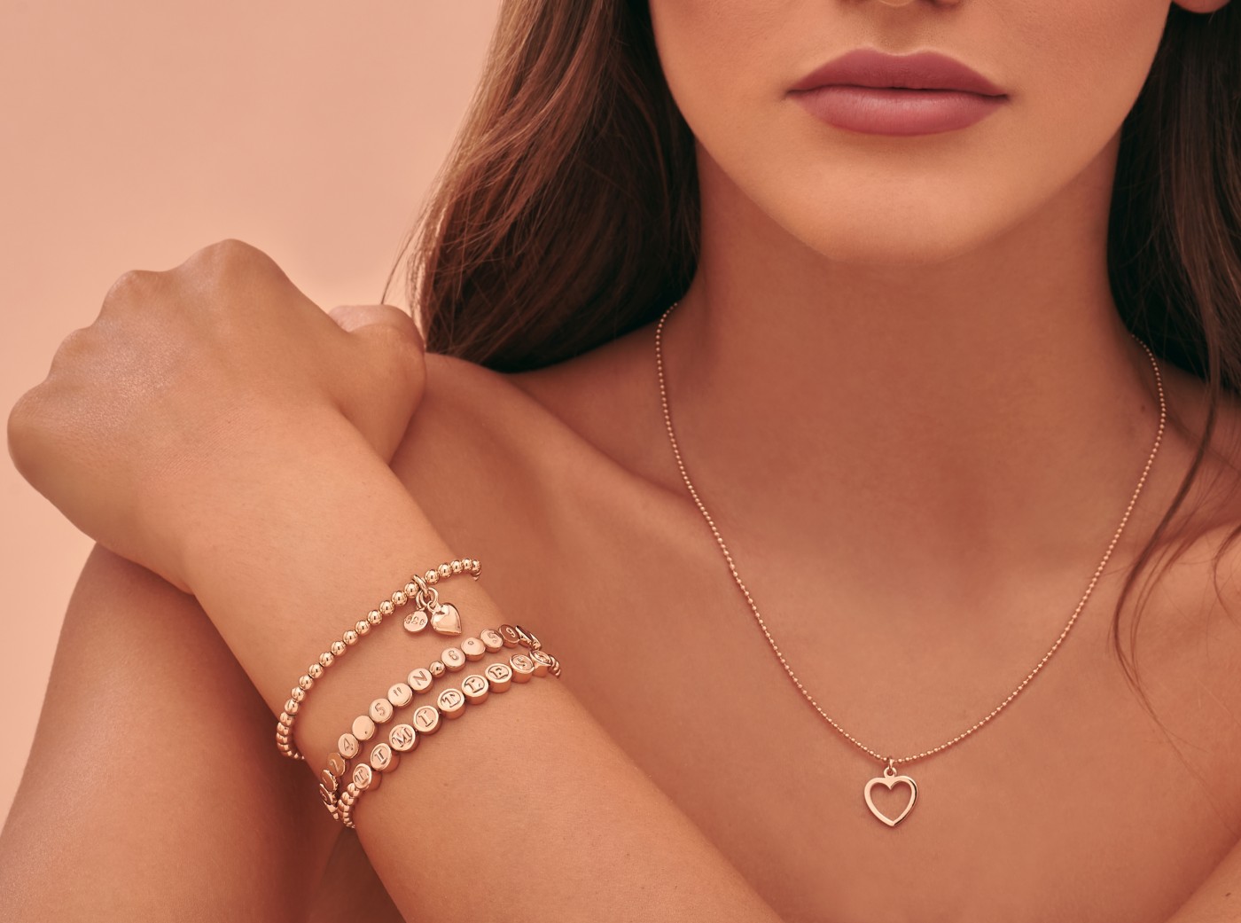 Betonschmuck Schmuckset Rosegold Roségold Kette Set Damen