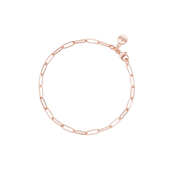 Gliederarmband schmal Sterlingsilber roségoldplattiert