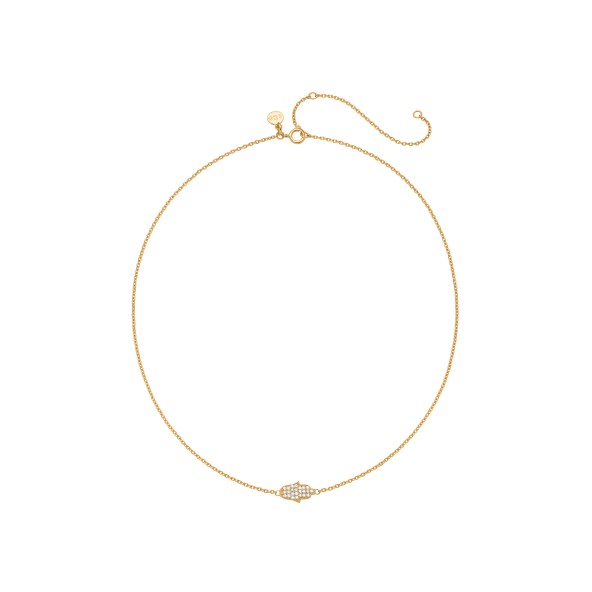 Halskette Hamsa Sparkle 18 Karat Gold mit Brillanten
