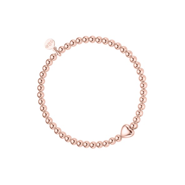 Kugelarmband Herz Sterlingsilber roségoldplattiert