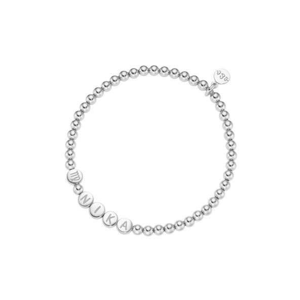 Namensarmband Classic kleine Kugeln Sterlingsilber