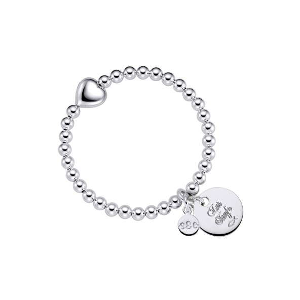 Kinder Armband mit Gravur und Herzperle Sterlingsilber
