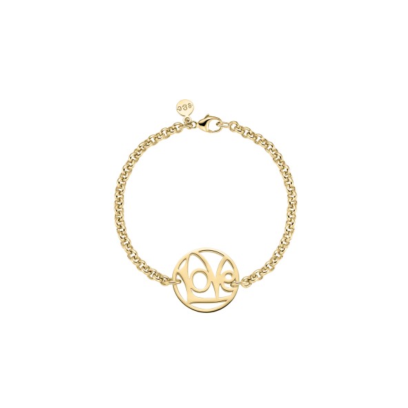Goldenes Gliederarmband mit durchbrochenem LoVe Symbol  als Centerpiece von strawberry & cream