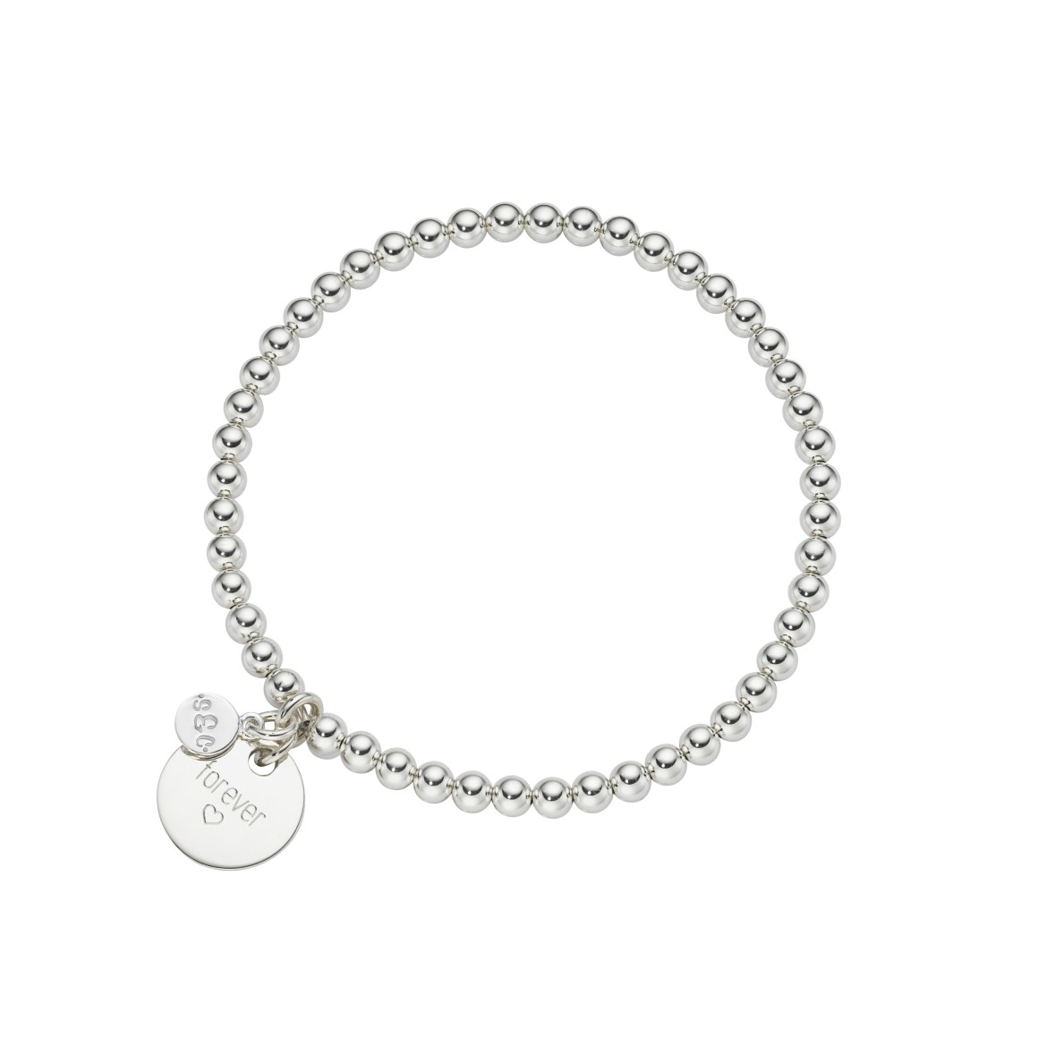 Kugelarmband mit Gravur mit 4, 6 oder 8mm Kugeln Sterlingsilber