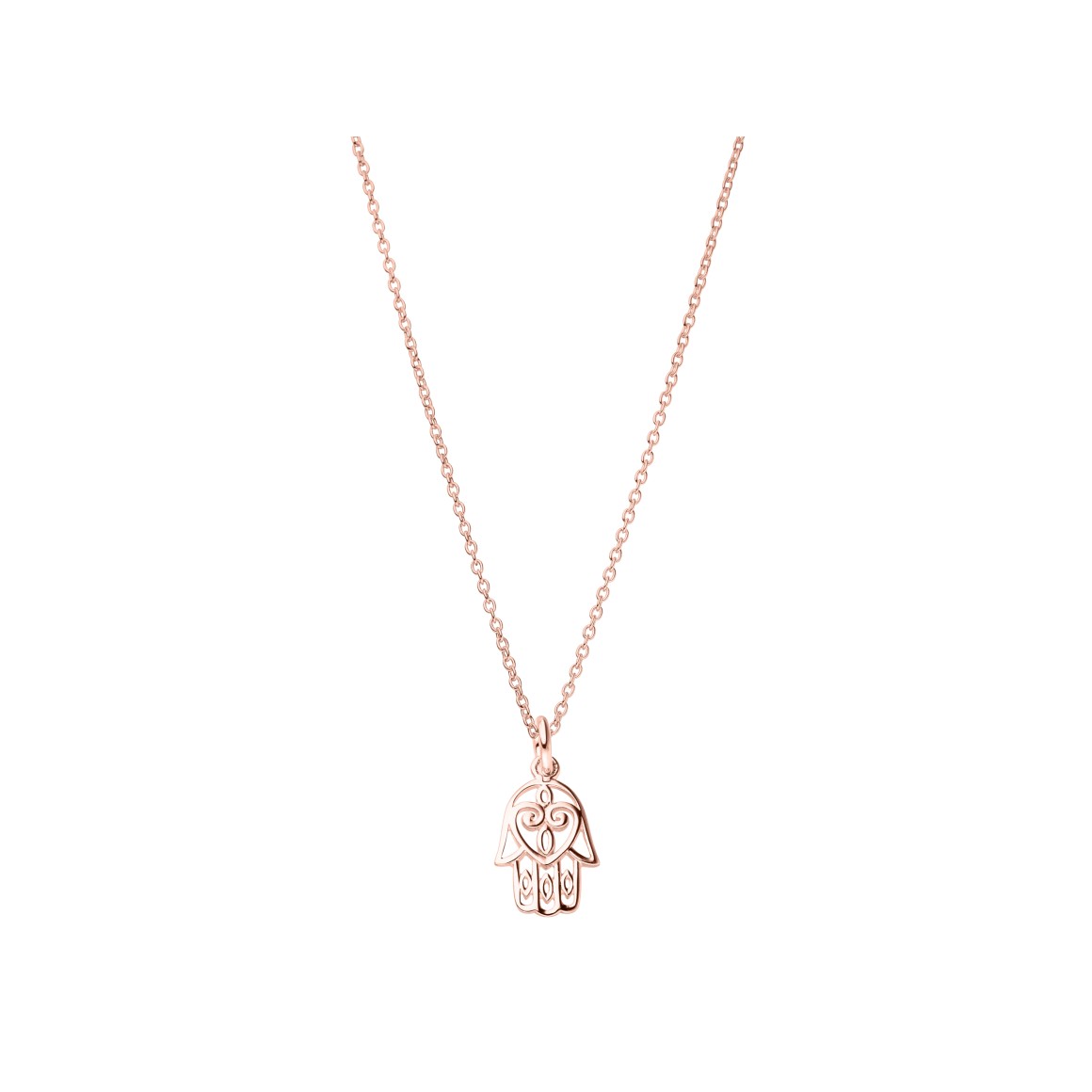 Halskette Hamsa CutOut Sterlingsilber roségoldplattiert