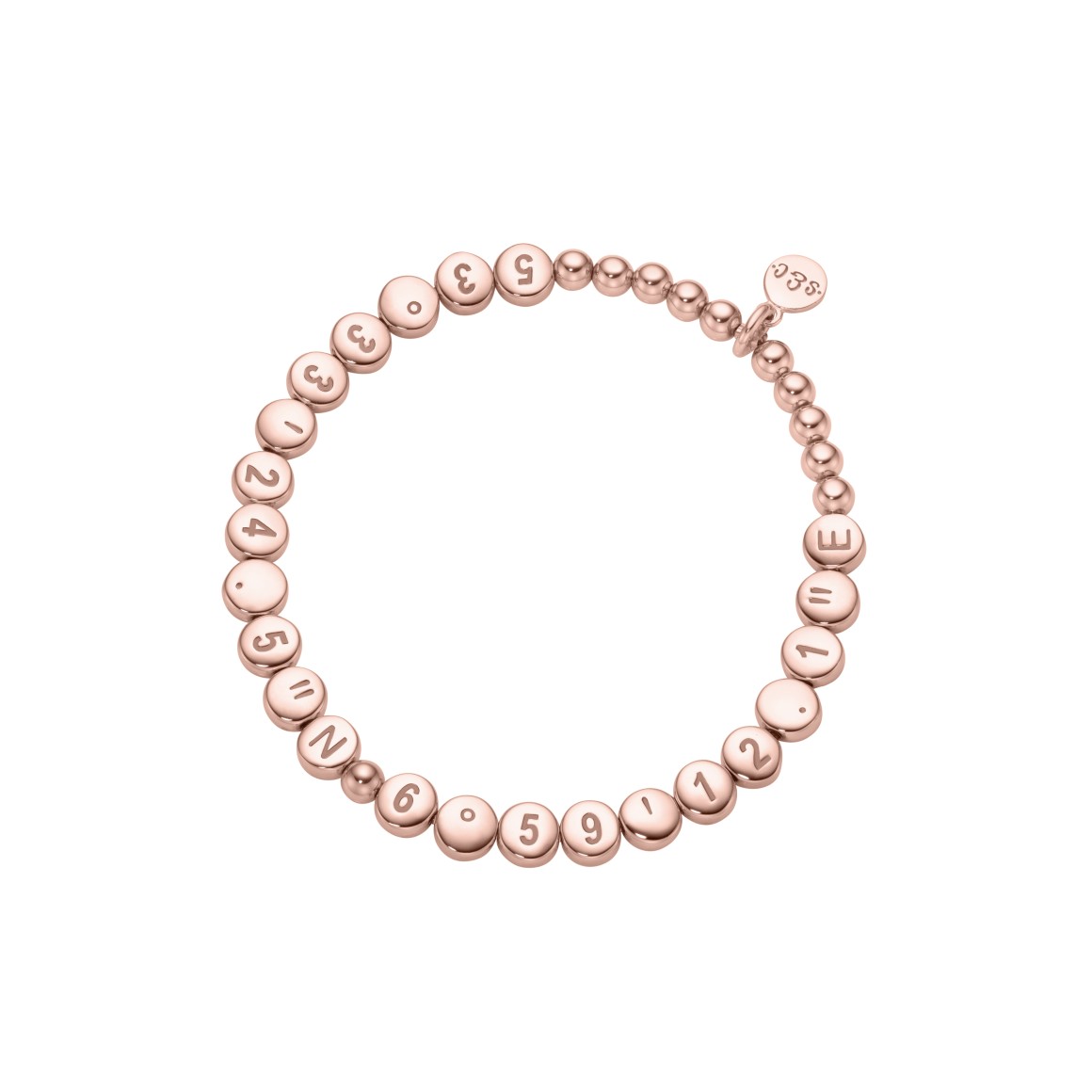 Armband Koordinaten Sterlingsilber roségoldplattiert