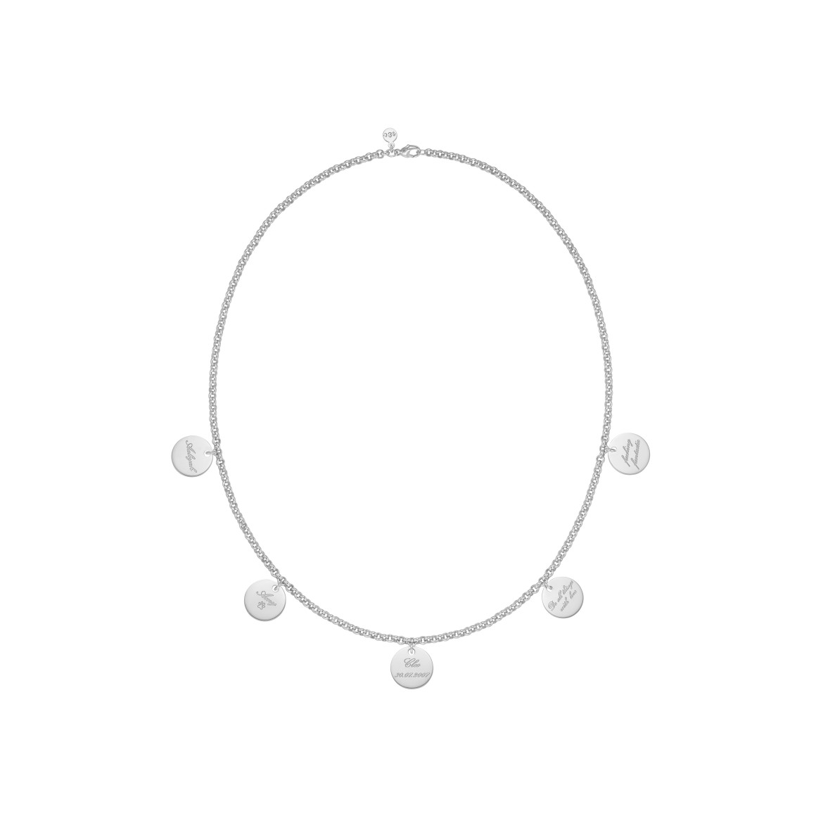 Original Familienkette Solid 18 Karat Weißgold