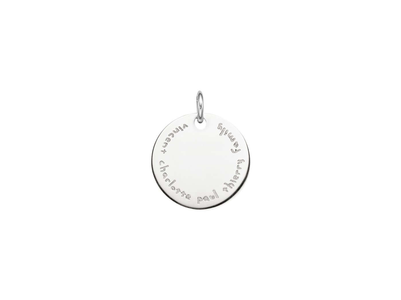 engraved pendant 18 karat white gold