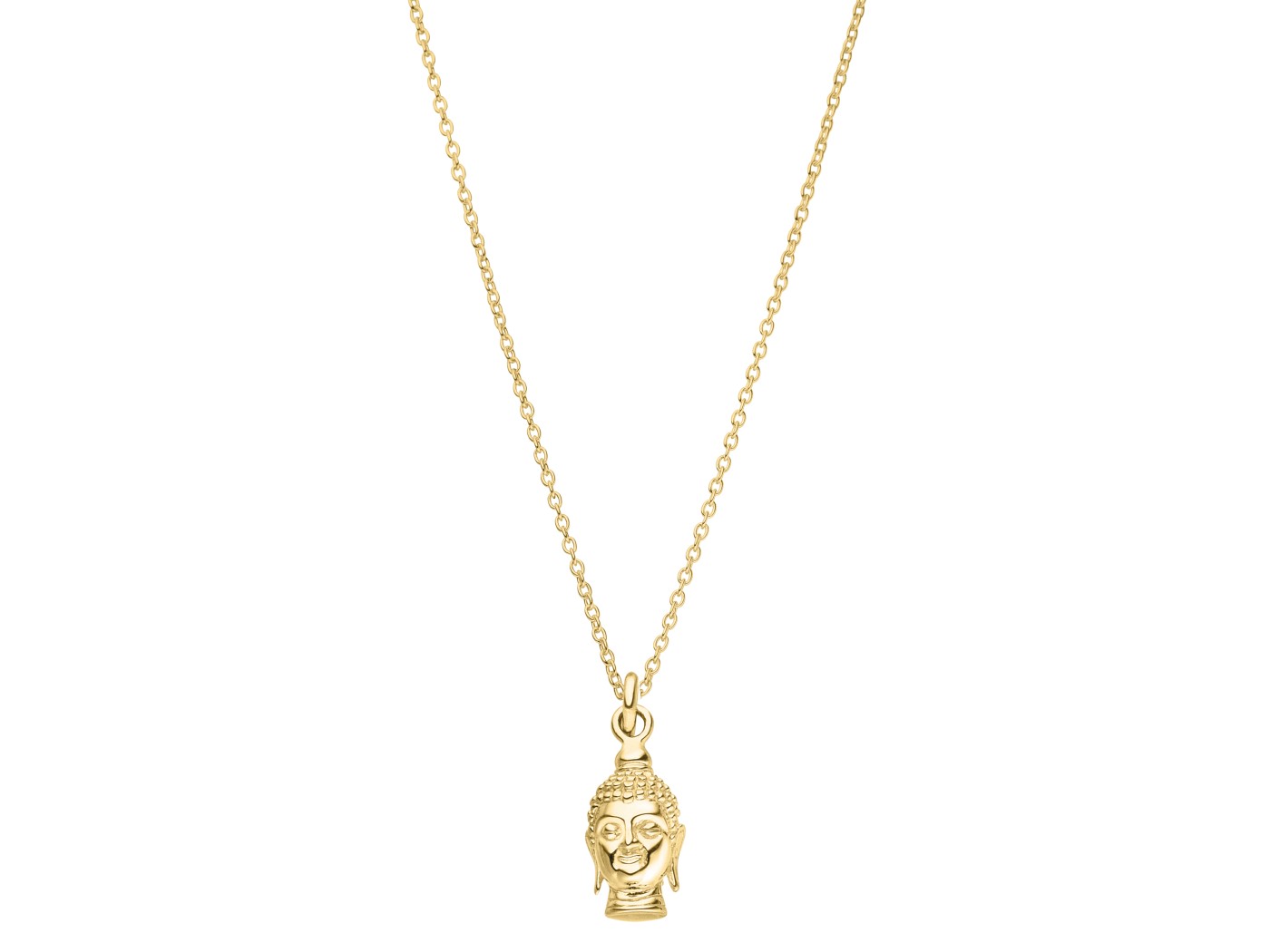 ladies buddha necklace sterling silver gold-plated s&c