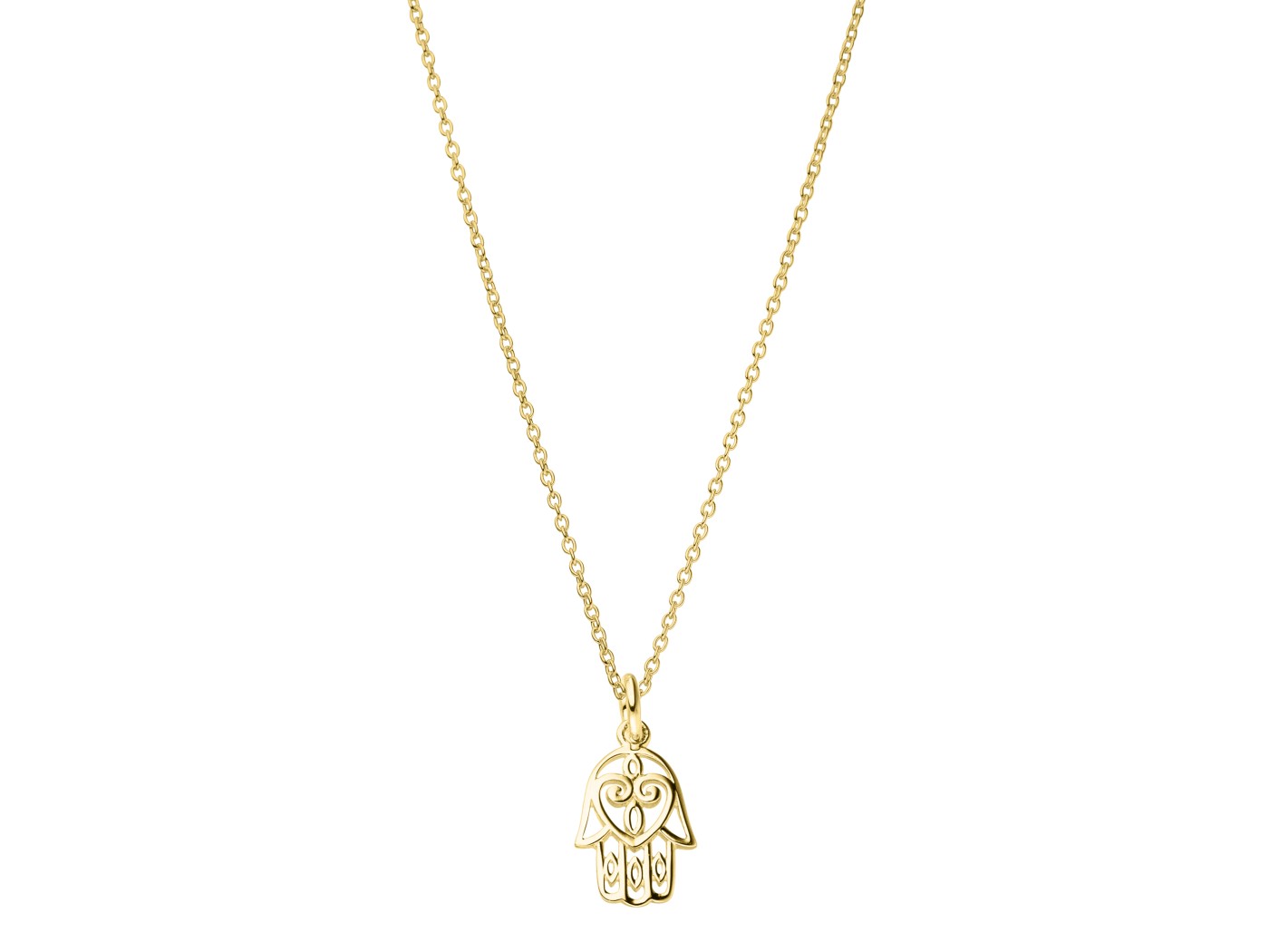 ladies hamsa hand necklace sterling silver gold plated
