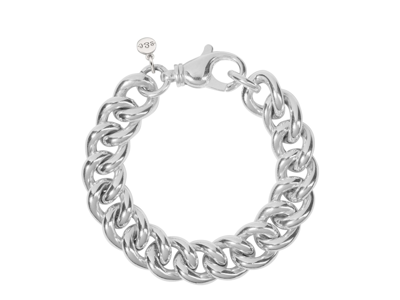 chunky curb chain bracelet sterling silver