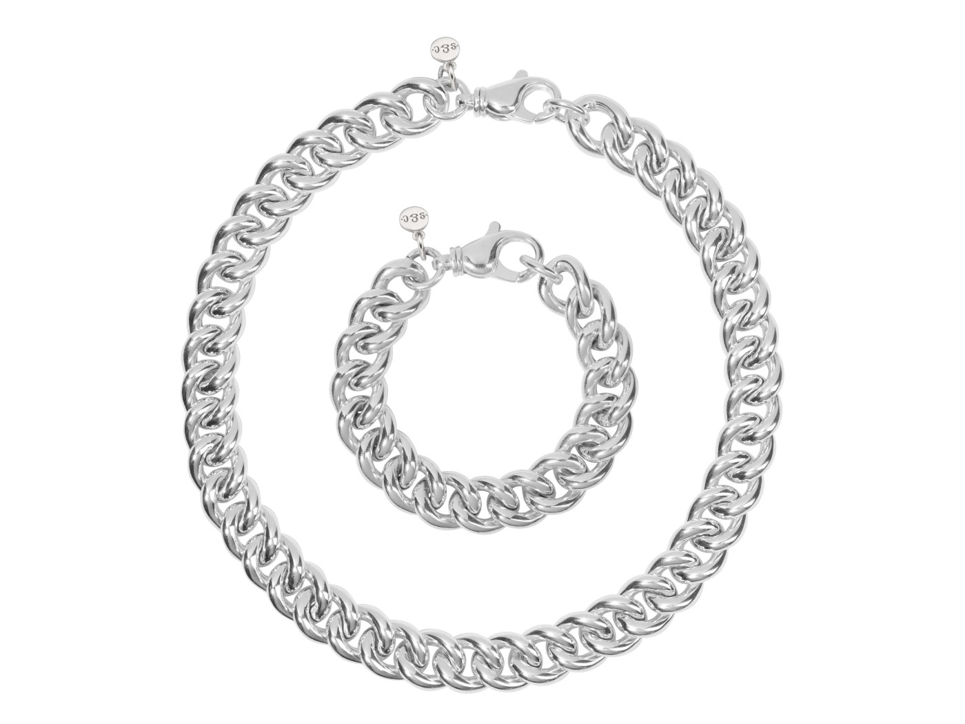 chunky curb chain bracelet sterling silver | s&c