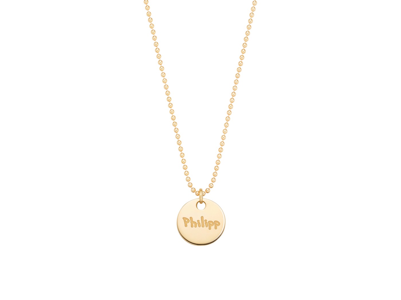 Gold disc necklace engraved discount