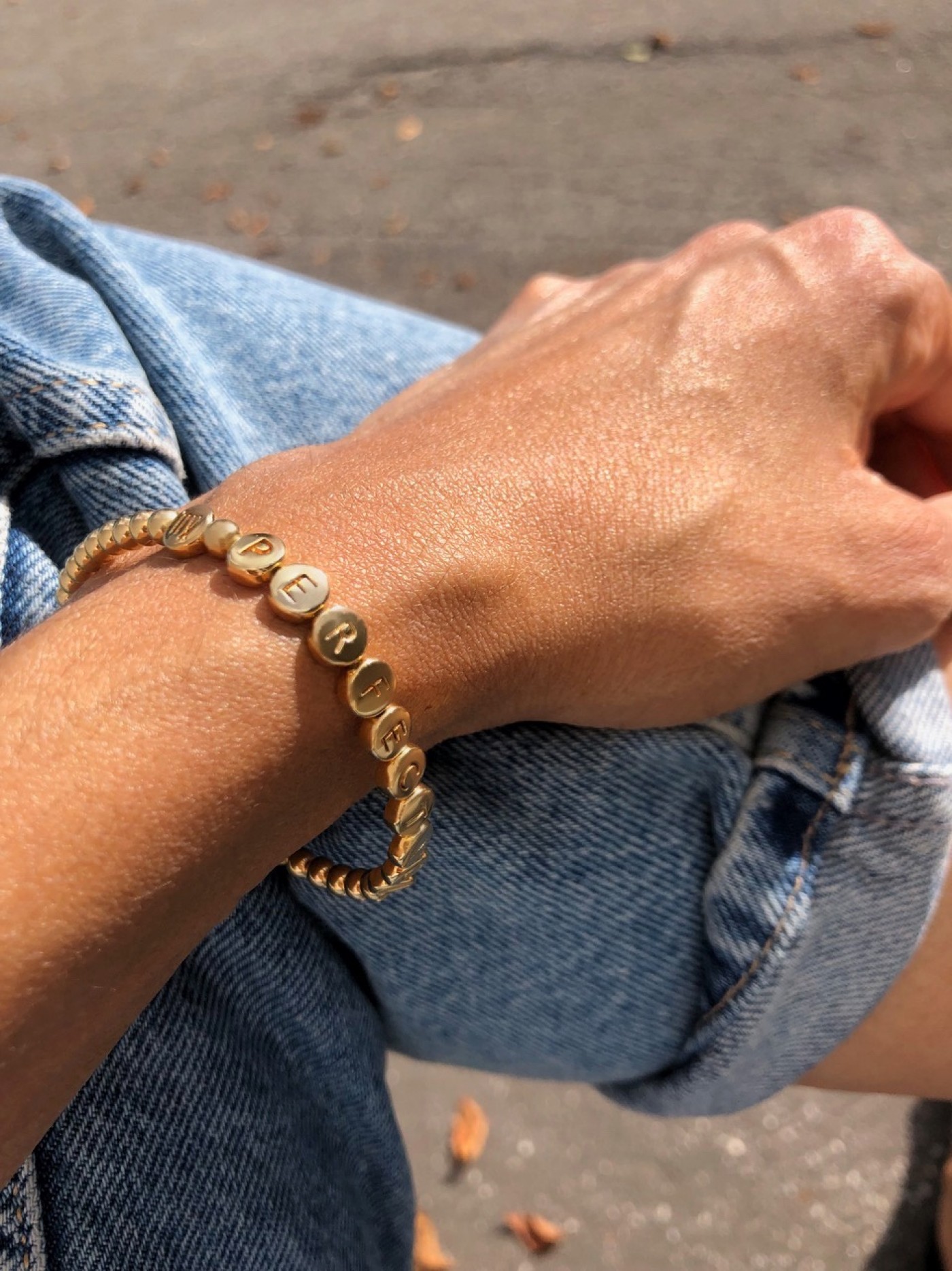 name bracelet classic small bead 18 carat gold s c