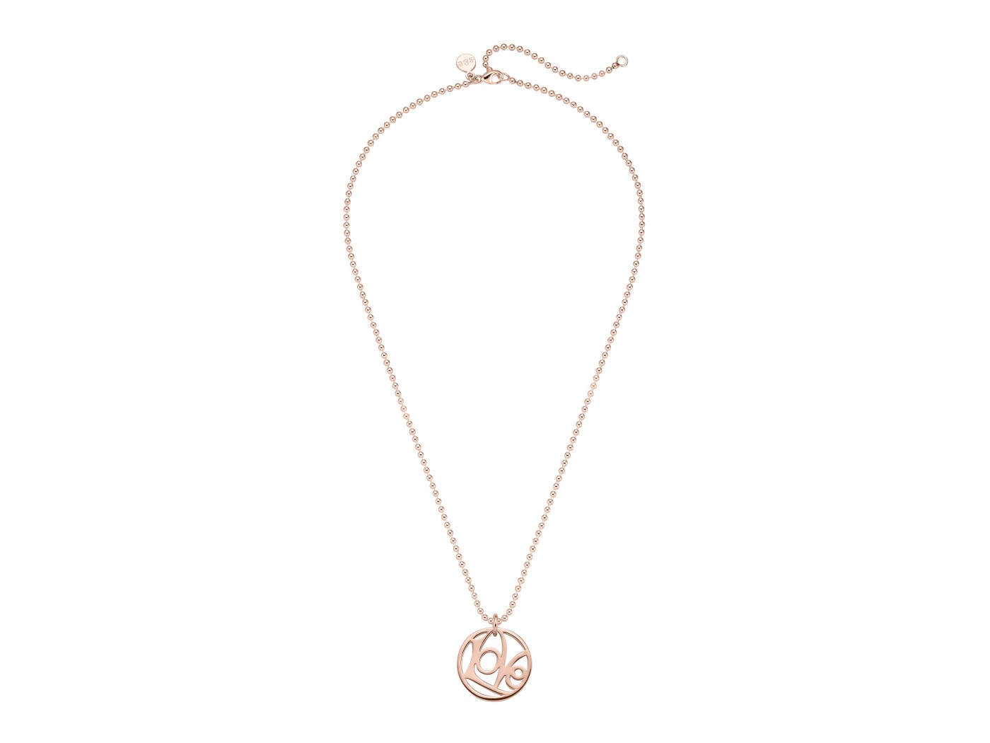 LoVe necklace sterling silver rose gold-plated - Main Image