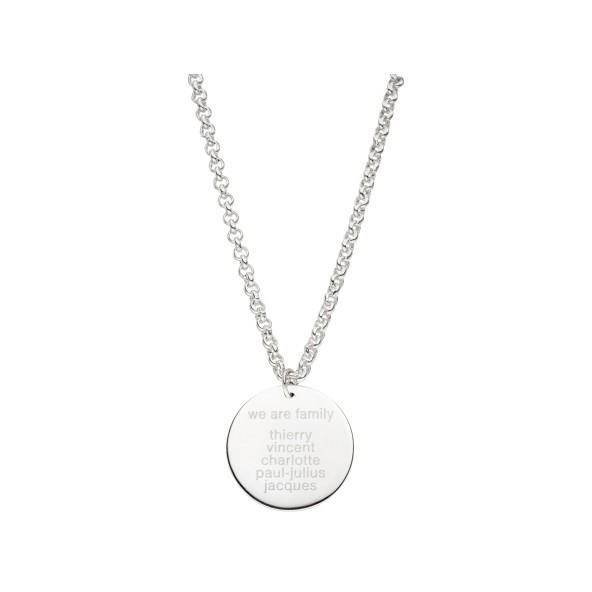 ladies & men engraved pendant chain sterling silver