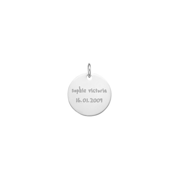 engraved pendant 18 karat white gold