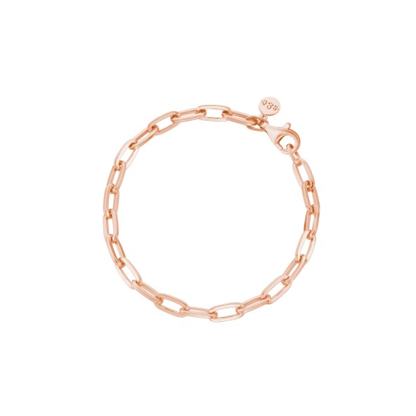 bold link bracelet sterling silver rose gold-plated