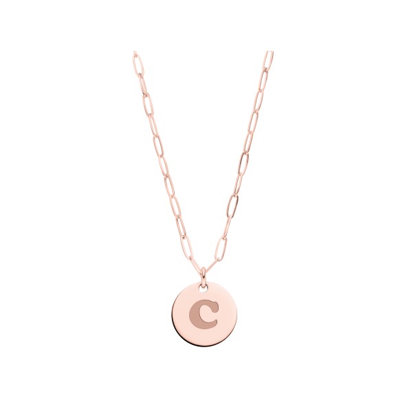 ladies monogram necklace sterling silver rosegold-plated