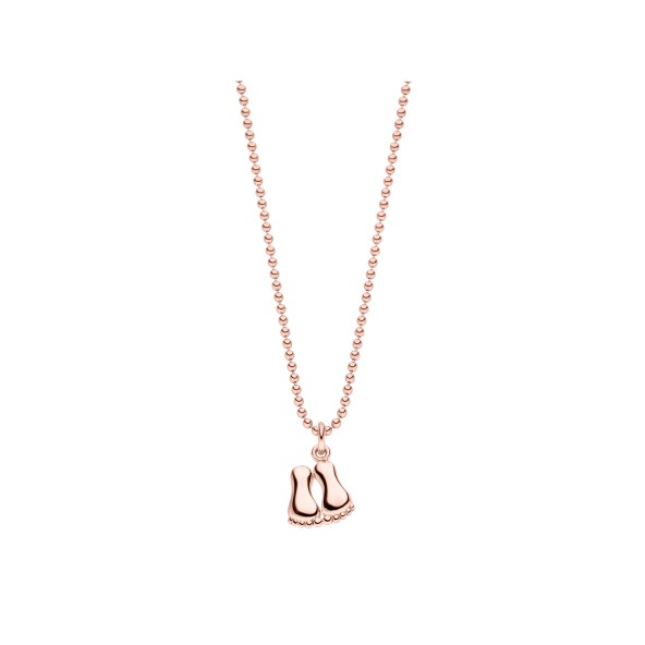 ladies baby feet necklace sterling silver rosegold-plated