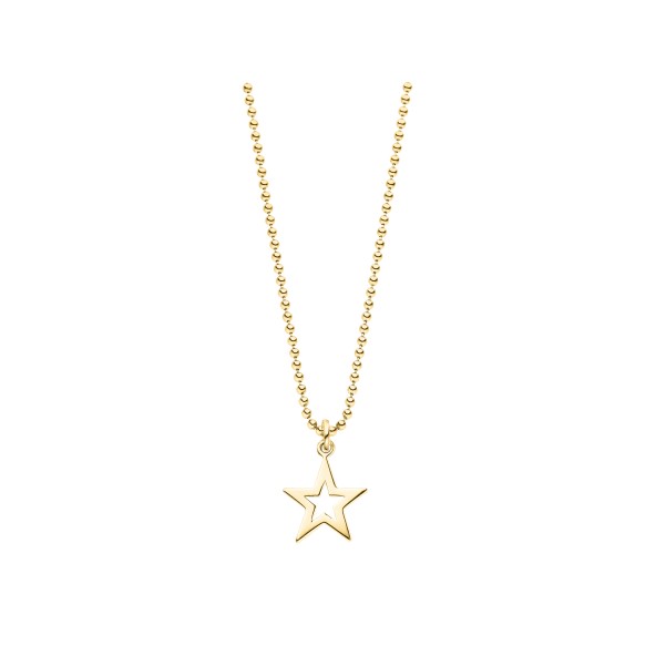 ladies star cutout necklace sterling silver gold-plated