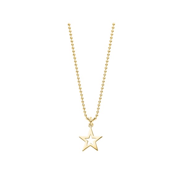 ladies star cutout necklace sterling silver gold-plated