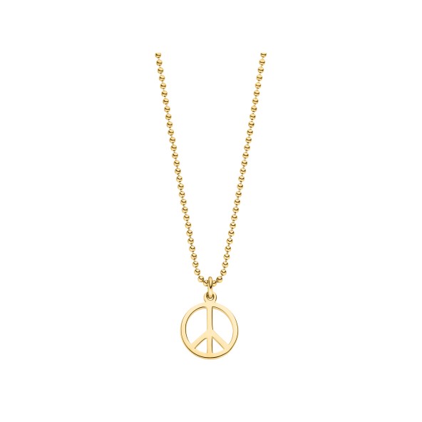 ladies peace necklace sterling silver gold-plated