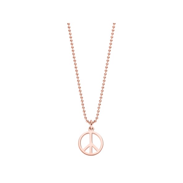 ladies peace necklace sterling silver rosegold-plated