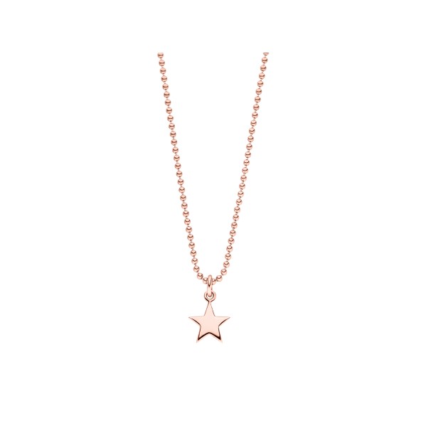 ladies star necklace sterling silver rosegold-plated