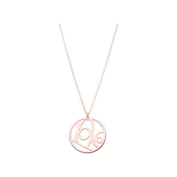 ladies LoVe necklace sterling silver rosegold-plated