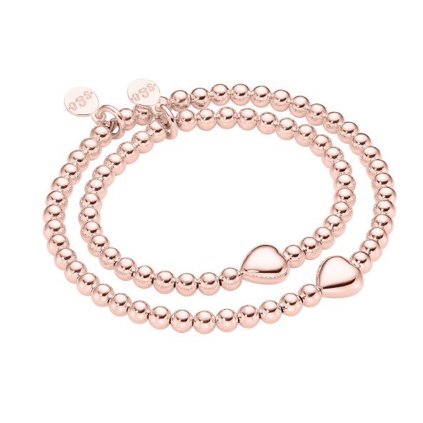 mother & daughter set heart sterling silver rosegold plated