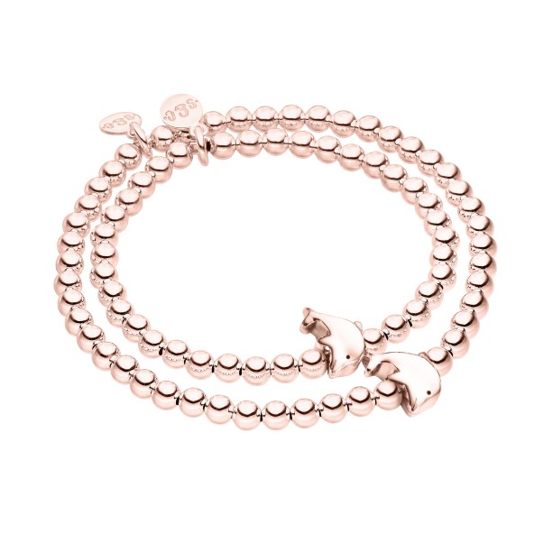 mother & daughter set dolphin sterling silver rosegold-plated