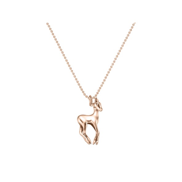 ladies fawn necklace sterling silver rosegold-plated