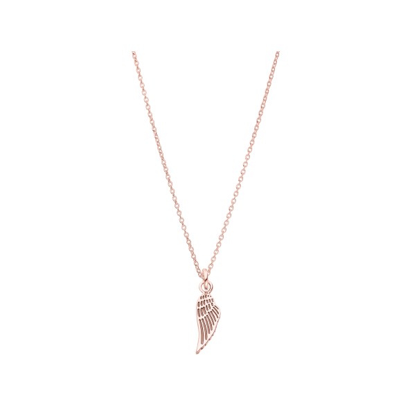 ladies angelwing necklace sterling silver rosegold-plated