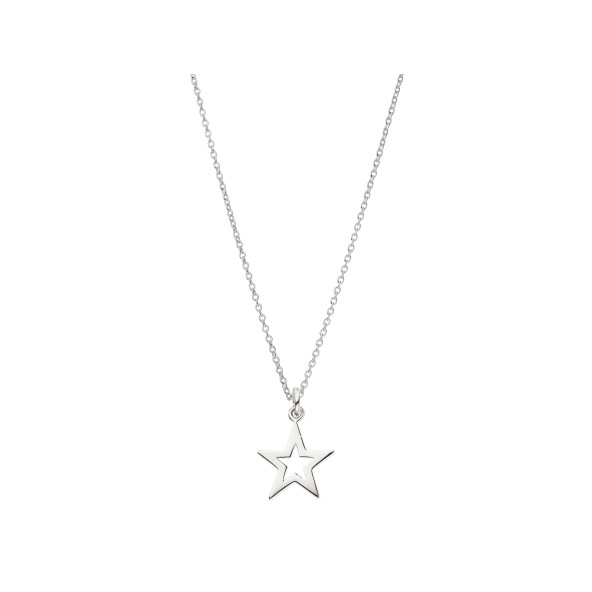 ladies star cut out necklace sterling silver