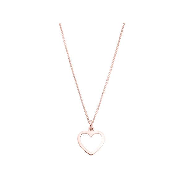 ladies heart cutout necklace 18 karat Roségold