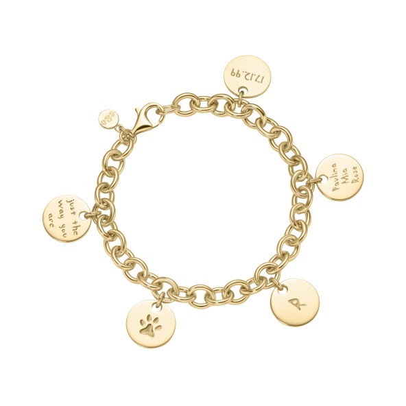 classic no.1 engraving bracelet 18 karat gold