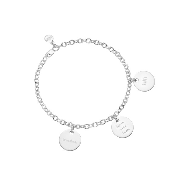 classic no.2 engraving bracelet 18 karat white gold