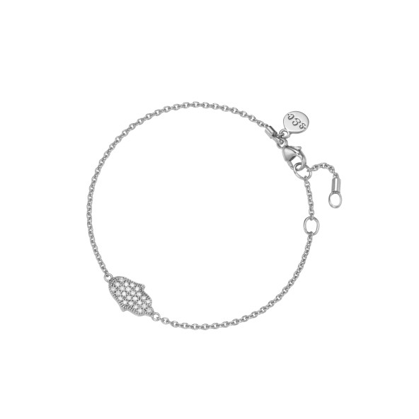 ladies sparkle heart bracelet / 18 Karat white-gold with diamonds