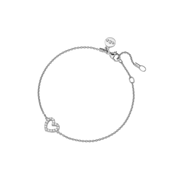 ladies sparkle heart bracelet / 18 Karat white-gold with diamonds