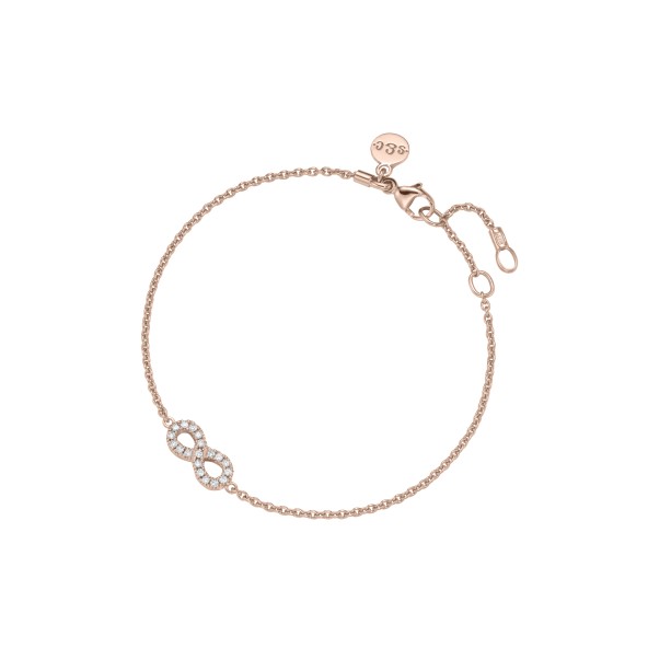 ladies sparkle infinity bracelet / 18 Karat rose-gold with diamonds