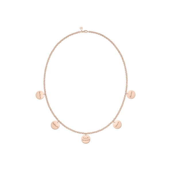 solid family necklace 18 karat rose gold