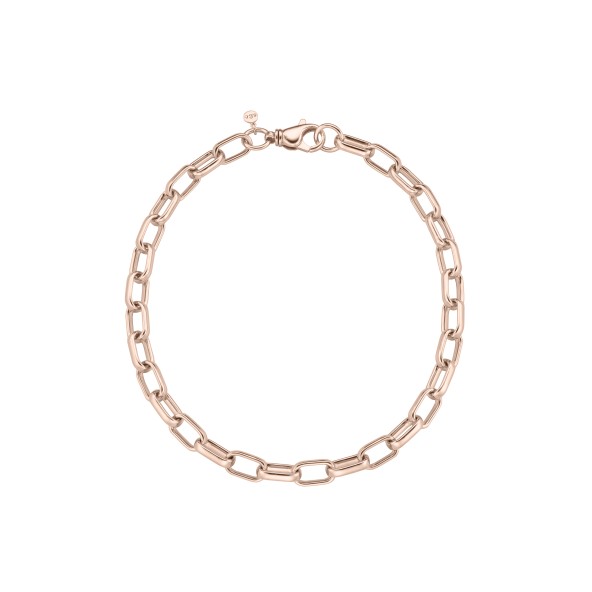 chunky short link chain sterling silver rose gold-plated