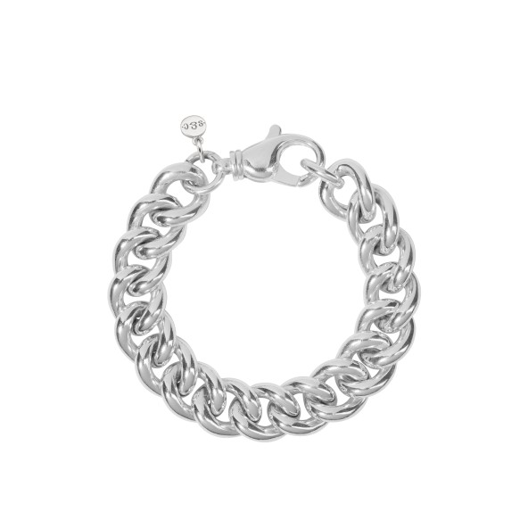 chunky curb chain bracelet sterling silver