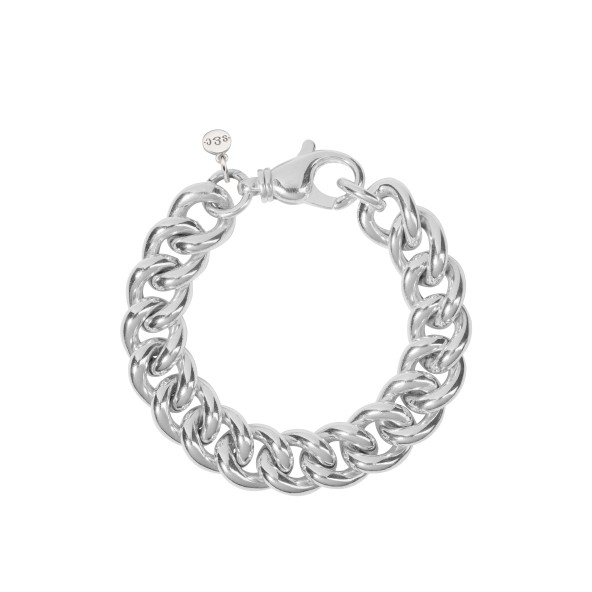 chunky curb chain bracelet sterling silver
