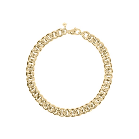 chunky curb chain necklace sterling silver gold-plated