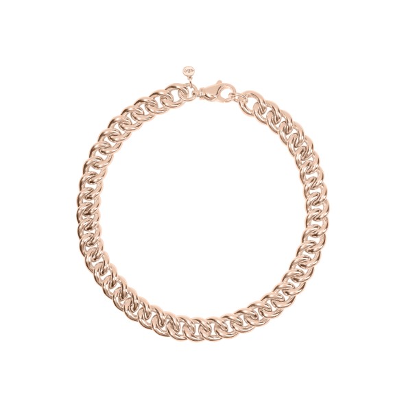 chunky curb chain necklace sterling silver rosegold-plated
