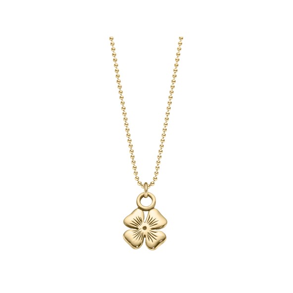 ladies four-leaf clover necklace sterling silver gold-plated