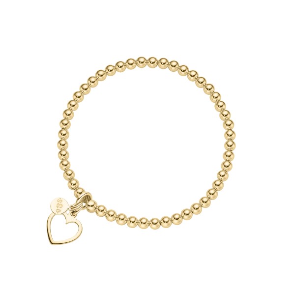 ladies bracelet heart cutout sterling silver gold-plated