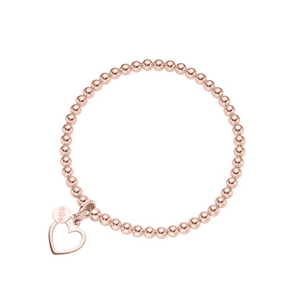 ladies bracelet heart cutout  sterling silver rosegold-plated